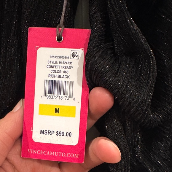 Vince Camuto Black Long Sleeve Jumpsuit Elegant Evening Wear NWT Size M - Picture 5 of 10